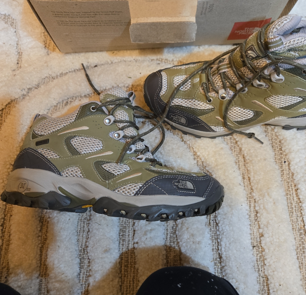 The North Face  Olive and Gray Trail Hiking Boots